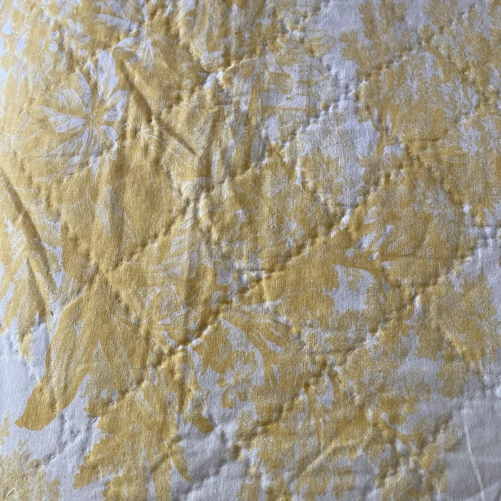 Pottery Barn Linen Quilt Coverlet and 2 Pillow Shams Queen 90x86